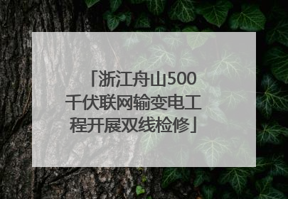 浙江舟山500千伏联网输变电工程开展双线检修