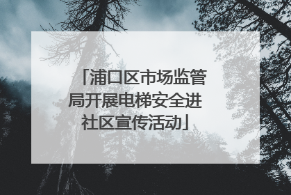浦口区市场监管局开展电梯安全进社区宣传活动