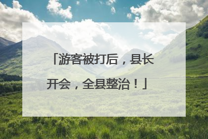 游客被打后，县长开会，全县整治！