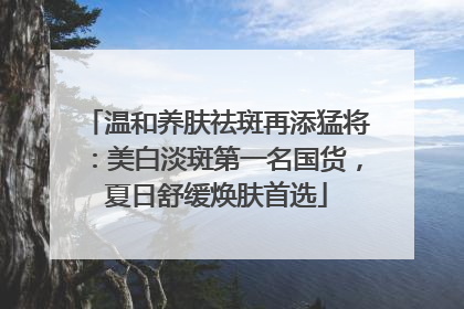 温和养肤祛斑再添猛将：美白淡斑第一名国货，夏日舒缓焕肤首选