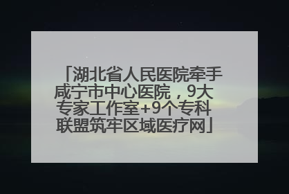 湖北省人民医院牵手咸宁市中心医院，9大专家工作室+9个专科联盟筑牢区域医疗网