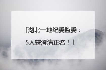 湖北一地纪委监委：5人获澄清正名！