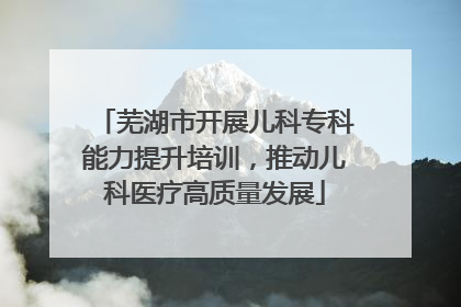 芜湖市开展儿科专科能力提升培训，推动儿科医疗高质量发展