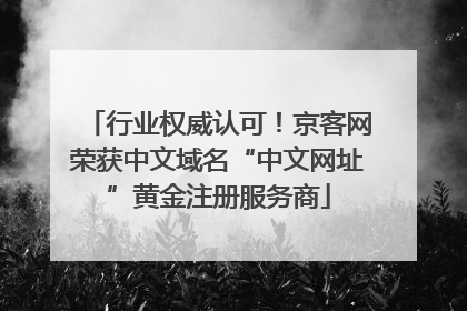 行业权威认可！京客网荣获中文域名“中文网址”黄金注册服务商