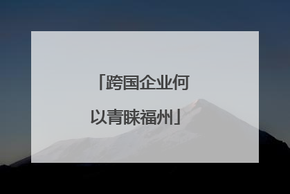 跨国企业何以青睐福州