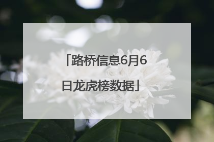 路桥信息6月6日龙虎榜数据