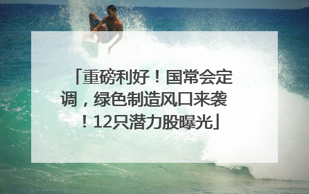 重磅利好！国常会定调，绿色制造风口来袭！12只潜力股曝光