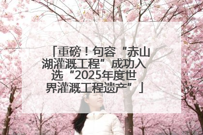 重磅！句容“赤山湖灌溉工程”成功入选“2025年度世界灌溉工程遗产”