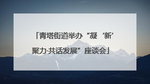 青塔街道举办“凝‘新’聚力·共话发展”座谈会