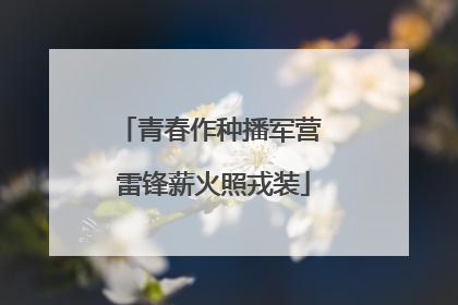 青春作种播军营 雷锋薪火照戎装
