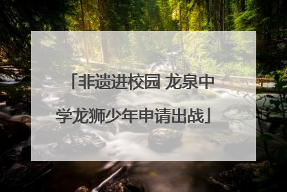 非遗进校园 龙泉中学龙狮少年申请出战