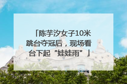 陈芋汐女子10米跳台夺冠后，现场看台下起“娃娃雨”