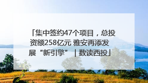 集中签约47个项目，总投资额258亿元 雅安再添发展“新引擎”｜数读西投