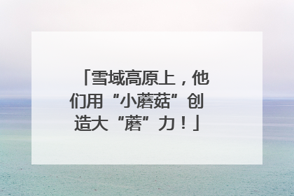 雪域高原上，他们用“小蘑菇”创造大“蘑”力！