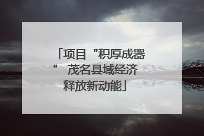 项目“积厚成器” 茂名县域经济释放新动能