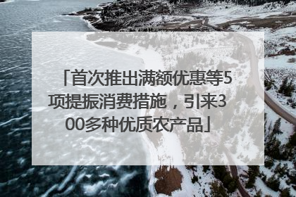 首次推出满额优惠等5项提振消费措施，引来300多种优质农产品