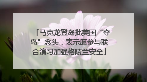 马克龙登岛批美国“夺岛”念头，表示愿参与联合演习加强格陵兰安全