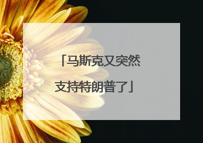 马斯克又突然支持特朗普了