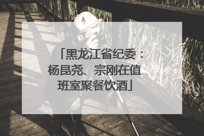 黑龙江省纪委：杨昆尧、宗刚在值班室聚餐饮酒