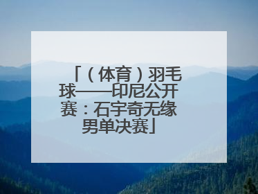 （体育）羽毛球——印尼公开赛：石宇奇无缘男单决赛