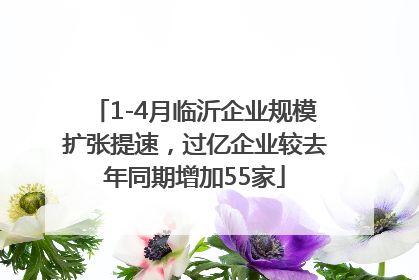 1-4月临沂企业规模扩张提速，过亿企业较去年同期增加55家