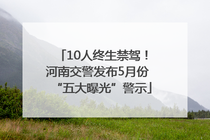10人终生禁驾！河南交警发布5月份“五大曝光”警示
