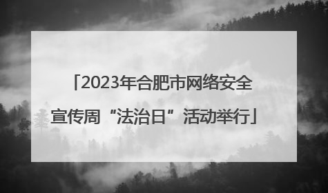 2023年合肥市网络安全宣传周“法治日”活动举行