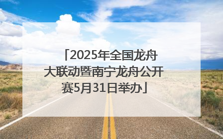 2025年全国龙舟大联动暨南宁龙舟公开赛5月31日举办