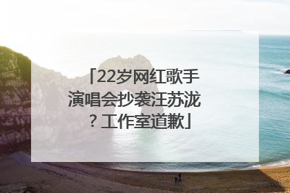 22岁网红歌手演唱会抄袭汪苏泷？工作室道歉