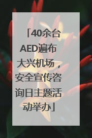 40余台AED遍布大兴机场，安全宣传咨询日主题活动举办