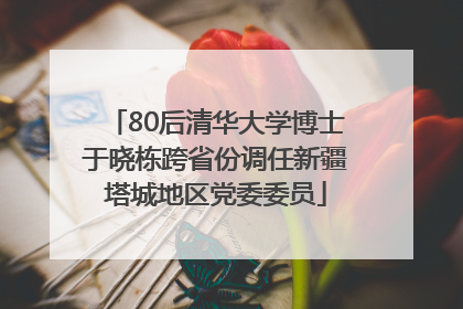 80后清华大学博士于晓栋跨省份调任新疆塔城地区党委委员